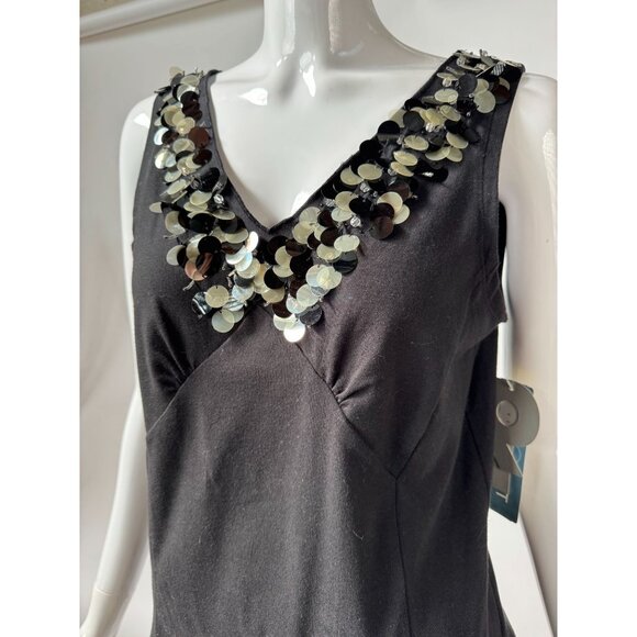 Nine West Black Sidewalk Cafe Sleeveless Top With Sequin Detail Size M New With - Picture 3 of 16